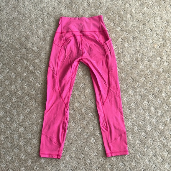 Lululemon bright pink leggings, size 4 - Picture 2 of 8